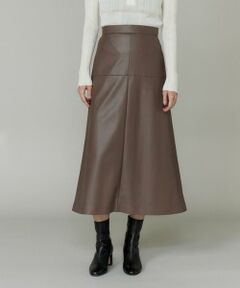 INED / イネド ロング・マキシ丈スカート | フェイクレザートラペーズスカート