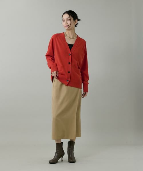 INED / イネド ミニ・ひざ丈スカート | 《大きいサイズ》ライトカルゼ ラップ風タイトスカート | 詳細8