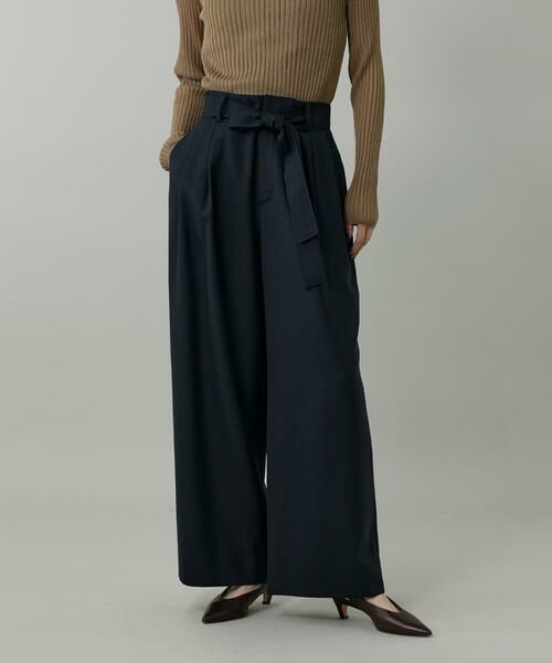 INED / イネド その他パンツ | ライトカルゼ ベルテッドワイドパンツ | 詳細1