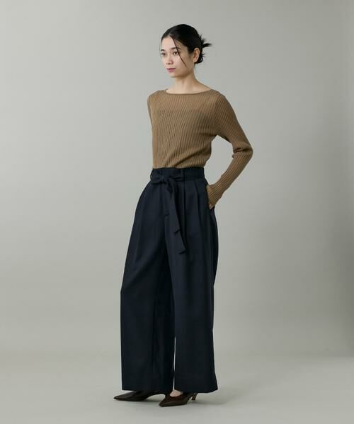 INED / イネド その他パンツ | ライトカルゼ ベルテッドワイドパンツ | 詳細2
