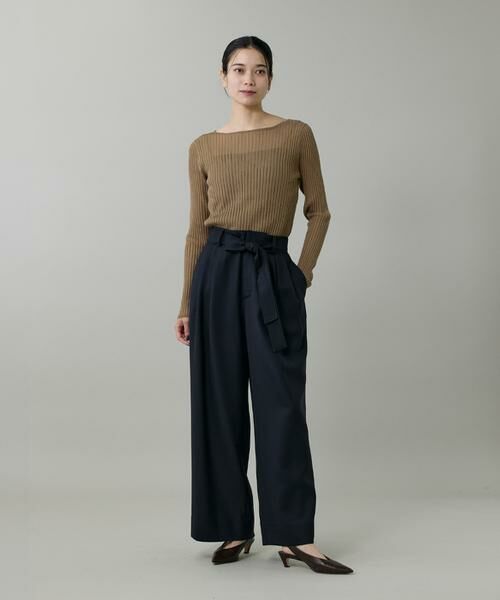 INED / イネド その他パンツ | ライトカルゼ ベルテッドワイドパンツ | 詳細4