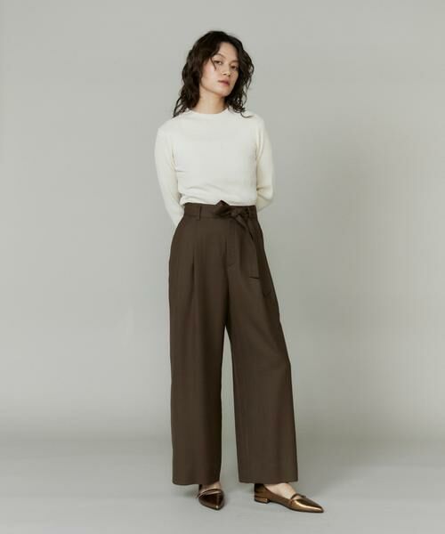 INED / イネド その他パンツ | ライトカルゼ ベルテッドワイドパンツ | 詳細9