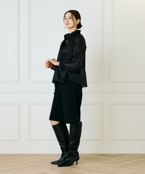 INED / イネド シャツ・ブラウス | シャドーボーダーフリルボウタイブラウス | 詳細10