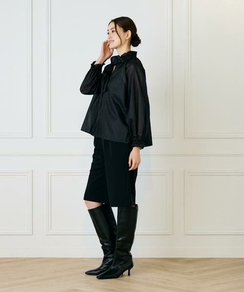 INED / イネド シャツ・ブラウス | シャドーボーダーフリルボウタイブラウス | 詳細11