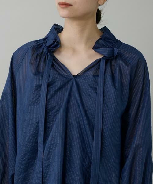INED / イネド シャツ・ブラウス | シャドーボーダーフリルボウタイブラウス | 詳細15