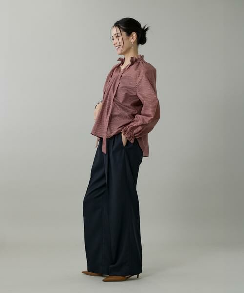 INED / イネド シャツ・ブラウス | シャドーボーダーフリルボウタイブラウス | 詳細8