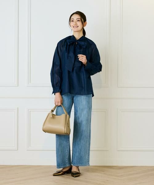 INED / イネド シャツ・ブラウス | シャドーボーダーボウタイブラウス | 詳細10