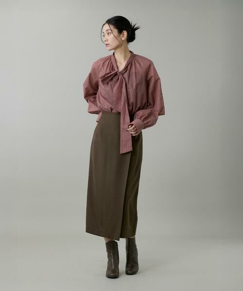 INED / イネド シャツ・ブラウス | シャドーボーダーボウタイブラウス | 詳細3