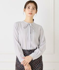 INED / イネド シャツ・ブラウス | 《大きいサイズ》ピンタックボウタイブラウス