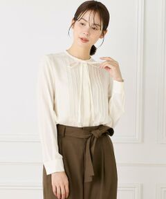 INED / イネド シャツ・ブラウス | 《大きいサイズ》ピンタックボウタイブラウス