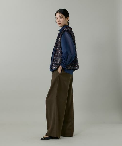 INED / イネド シャツ・ブラウス | 《大きいサイズ》シャドーボーダーフリルボウタイブラウス | 詳細6