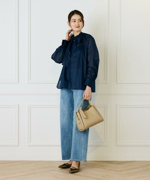 INED / イネド シャツ・ブラウス | 《大きいサイズ》シャドーボーダーボウタイブラウス | 詳細11