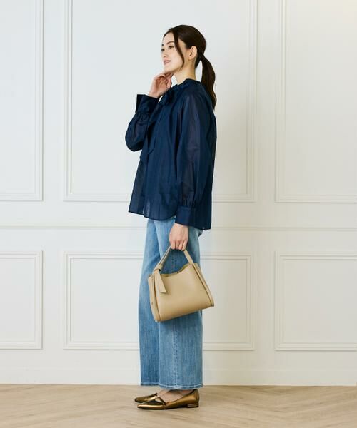 INED / イネド シャツ・ブラウス | 《大きいサイズ》シャドーボーダーボウタイブラウス | 詳細12
