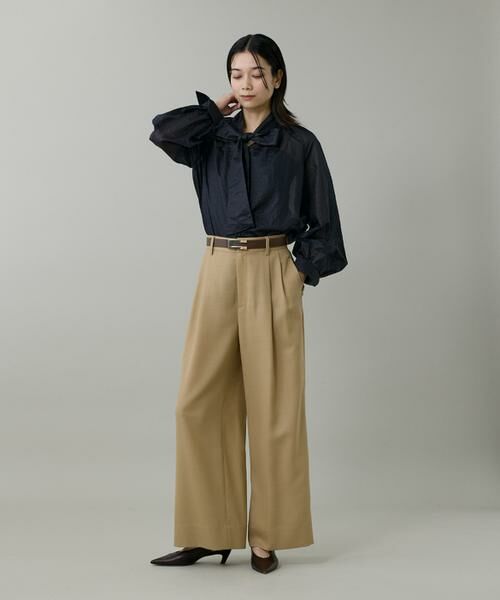 INED / イネド シャツ・ブラウス | 《大きいサイズ》シャドーボーダーボウタイブラウス | 詳細6