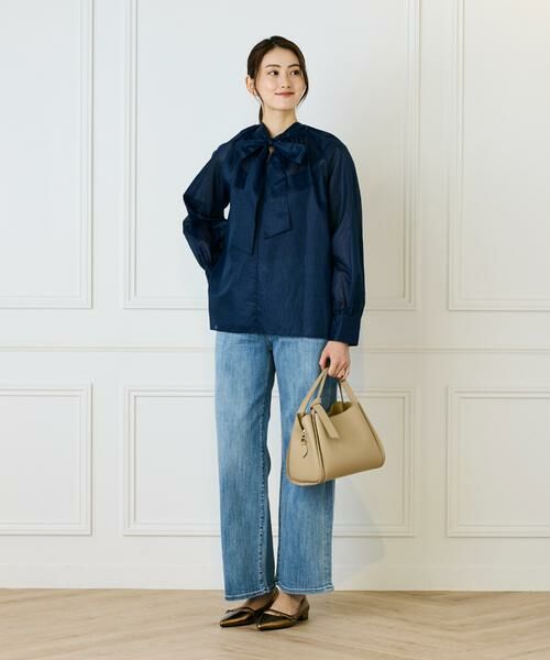 INED / イネド シャツ・ブラウス | 《大きいサイズ》シャドーボーダーボウタイブラウス | 詳細9