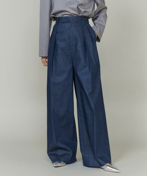 INED/イネド 《三尋木奈保コラボ・Oggi11月号掲載商品》大人ワイドデニムパンツ ダークネイビー8 09