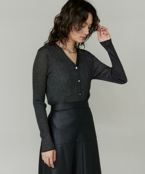 INED / イネド カーディガン・ボレロ | ワイドリブVネックカーディガン | 詳細1