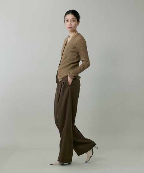 INED / イネド カーディガン・ボレロ | ワイドリブVネックカーディガン | 詳細6