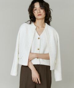INED / イネド カーディガン・ボレロ | ツイード風ニットカーディガン