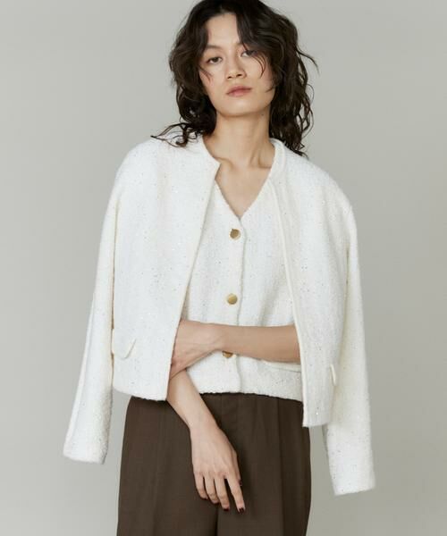 INED / イネド カーディガン・ボレロ | ツイード風ニットカーディガン | 詳細1