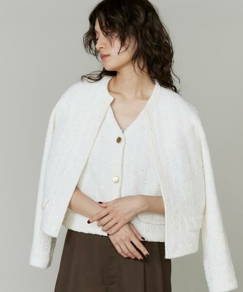 INED / イネド カーディガン・ボレロ | ツイード風ニットカーディガン | 詳細9
