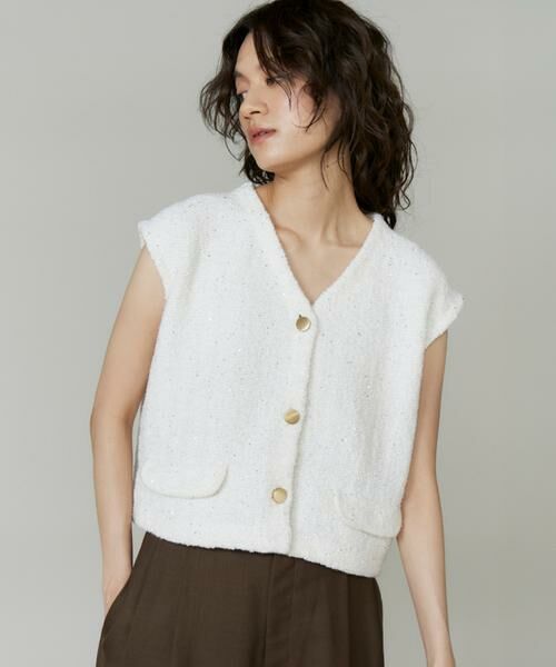 INED / イネド ベスト | ツイード風ジレ | 詳細1