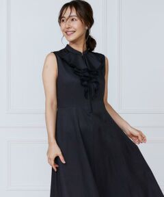 INED / イネド ミニ丈・ひざ丈ワンピース | デニムプリントラッフルワンピース