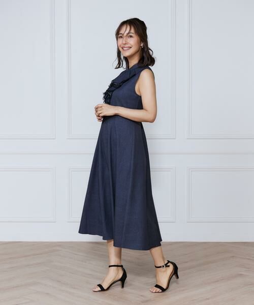 INED / イネド ミニ丈・ひざ丈ワンピース | デニムプリントラッフルワンピース | 詳細8