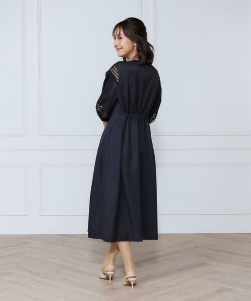 INED / イネド ミニ丈・ひざ丈ワンピース | デニムプリントレース使いワンピース | 詳細7