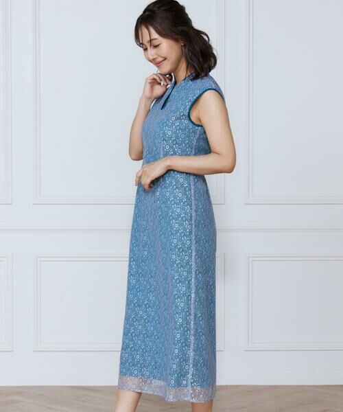 INED / イネド ミニ丈・ひざ丈ワンピース | 小花柄配色レースワンピース | 詳細13