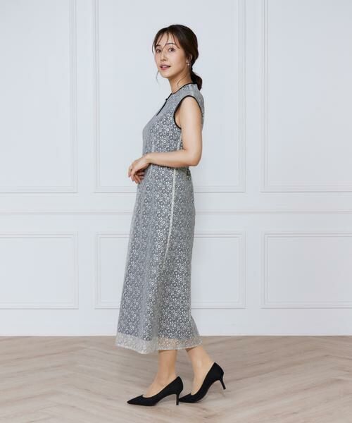 INED / イネド ミニ丈・ひざ丈ワンピース | 小花柄配色レースワンピース | 詳細7