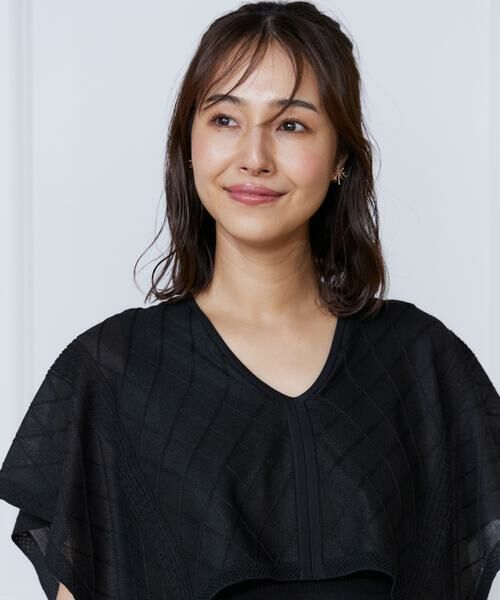 INED / イネド ミニ丈・ひざ丈ワンピース | シアーアーガイルワンピース | 詳細11