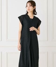 INED / イネド ミニ丈・ひざ丈ワンピース | シアーアーガイル サックワンピース