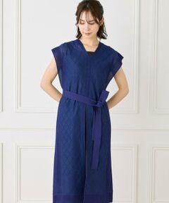 INED / イネド ミニ丈・ひざ丈ワンピース | シアーアーガイル サックワンピース