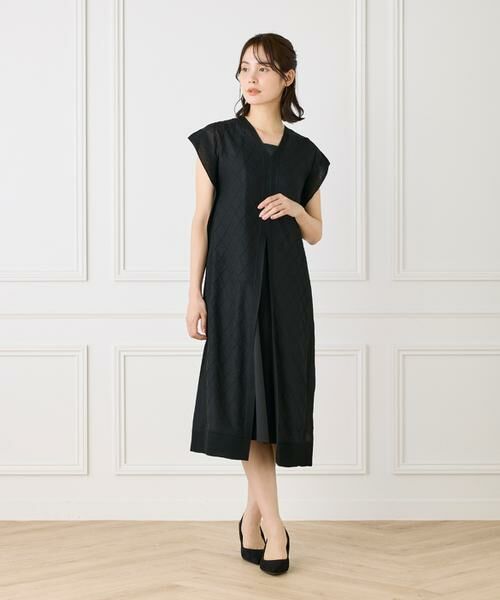 INED / イネド ミニ丈・ひざ丈ワンピース | シアーアーガイル サックワンピース | 詳細10