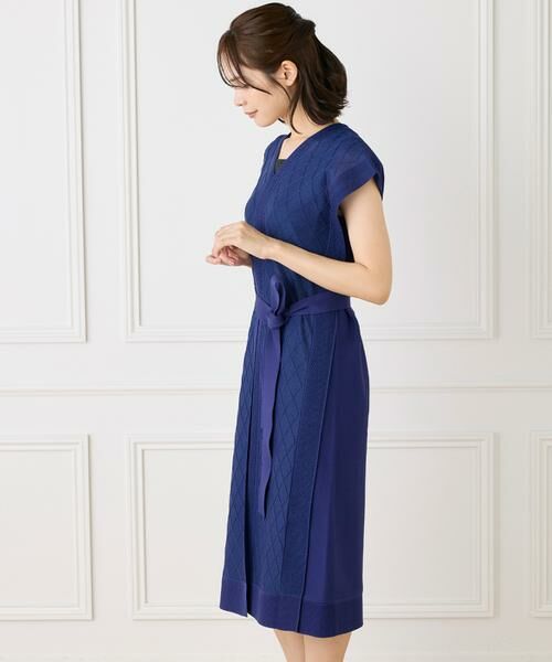 INED / イネド ミニ丈・ひざ丈ワンピース | シアーアーガイル サックワンピース | 詳細14