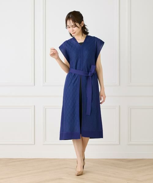 INED / イネド ミニ丈・ひざ丈ワンピース | シアーアーガイル サックワンピース | 詳細3