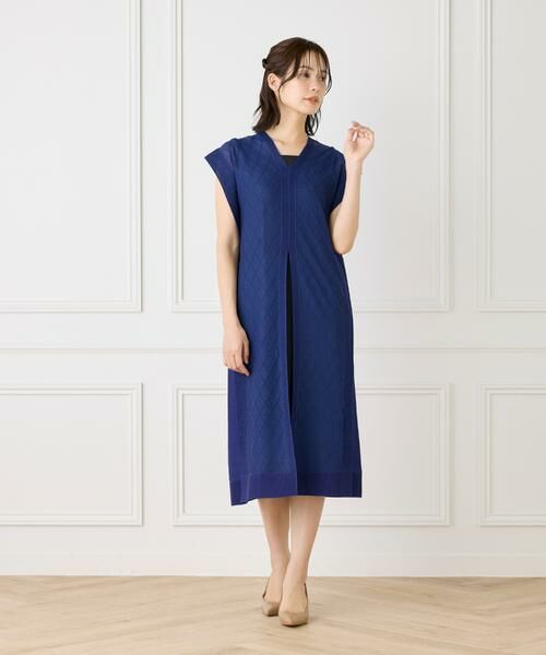 INED / イネド ミニ丈・ひざ丈ワンピース | シアーアーガイル サックワンピース | 詳細7