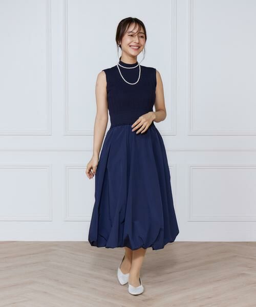 INED / イネド ミニ丈・ひざ丈ワンピース | 変形リブバルーンワンピース | 詳細10