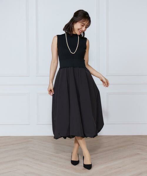 INED / イネド ミニ丈・ひざ丈ワンピース | 変形リブバルーンワンピース | 詳細3