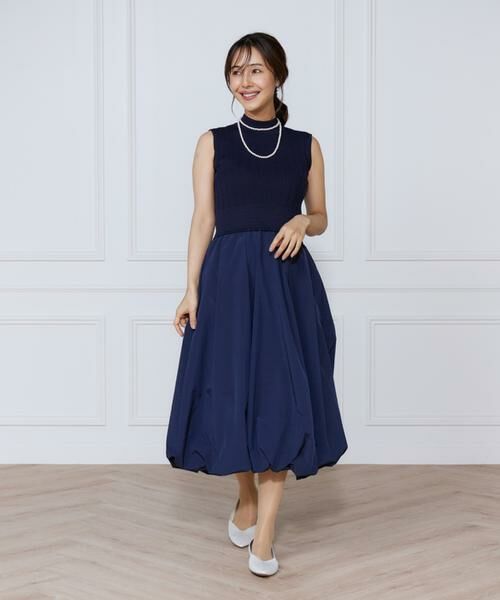 INED / イネド ミニ丈・ひざ丈ワンピース | 変形リブバルーンワンピース | 詳細9