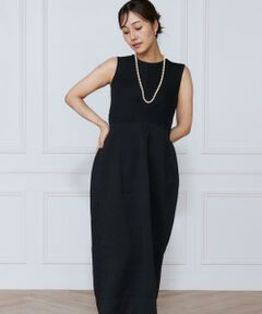 INED / イネド ミニ丈・ひざ丈ワンピース | リブ×天竺ベルシェイプニットワンピース