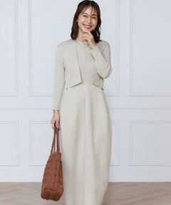 INED / イネド ミニ丈・ひざ丈ワンピース | リブ×天竺ベルシェイプニットワンピース