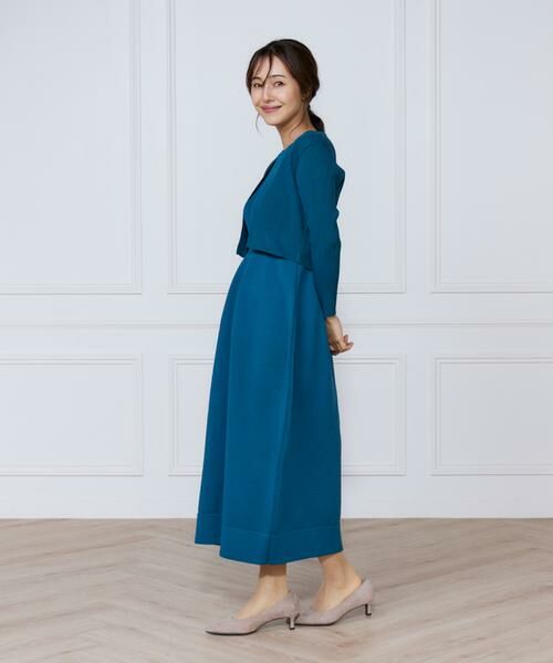 INED / イネド ミニ丈・ひざ丈ワンピース | リブ×天竺ベルシェイプニットワンピース | 詳細10