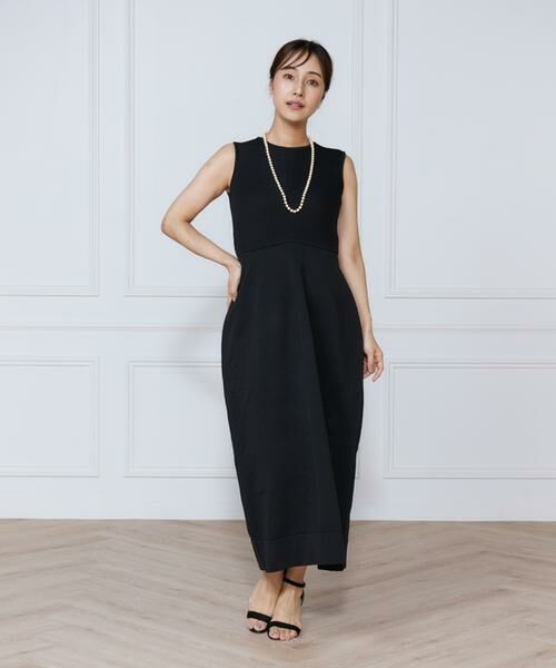 INED / イネド ミニ丈・ひざ丈ワンピース | リブ×天竺ベルシェイプニットワンピース | 詳細11