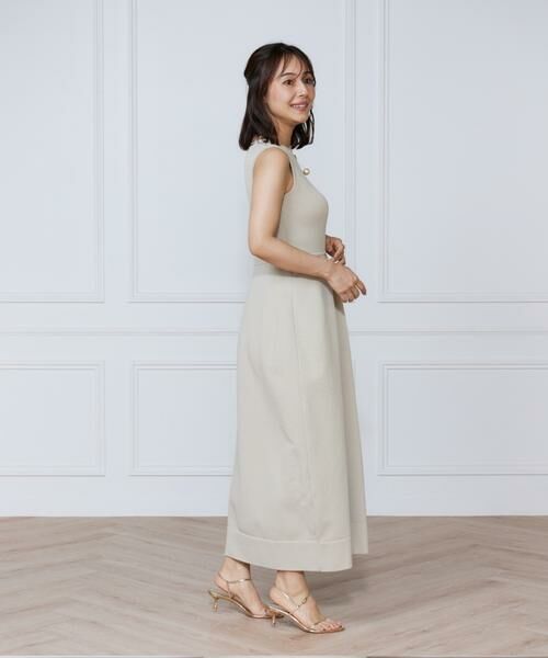 INED / イネド ミニ丈・ひざ丈ワンピース | リブ×天竺ベルシェイプニットワンピース | 詳細3