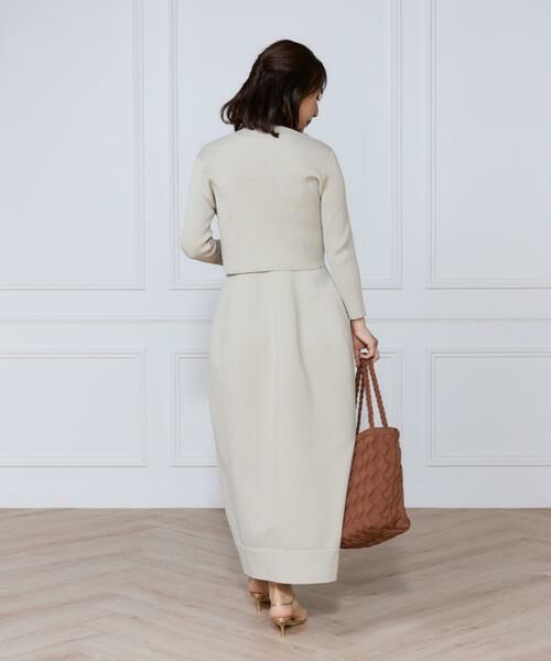 INED / イネド ミニ丈・ひざ丈ワンピース | リブ×天竺ベルシェイプニットワンピース | 詳細6