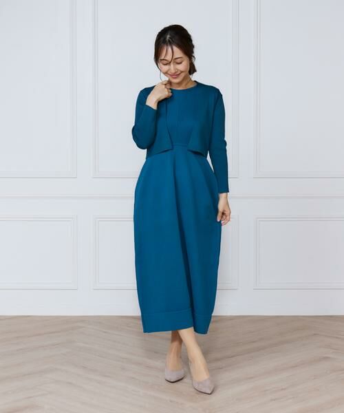 INED / イネド ミニ丈・ひざ丈ワンピース | リブ×天竺ベルシェイプニットワンピース | 詳細9