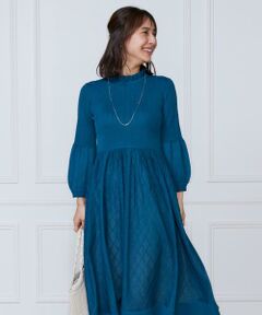 INED / イネド ミニ丈・ひざ丈ワンピース | シアーアーガイル長袖ワンピース