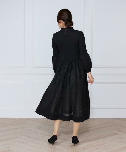 INED / イネド ミニ丈・ひざ丈ワンピース | シアーアーガイル長袖ワンピース | 詳細10